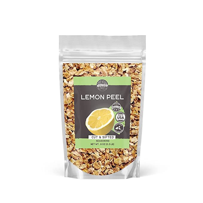  Birch & Meadow 8 oz Lemon Peel Cut and Sifted, Teas, Drinks & Seasonings  - 195507012875