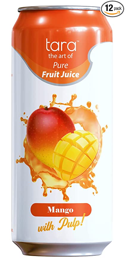  Tara Pure Mango Juice | With Pulp | No Added Sugar | 16.9 fl.oz (12 Pack)  - 195893172146