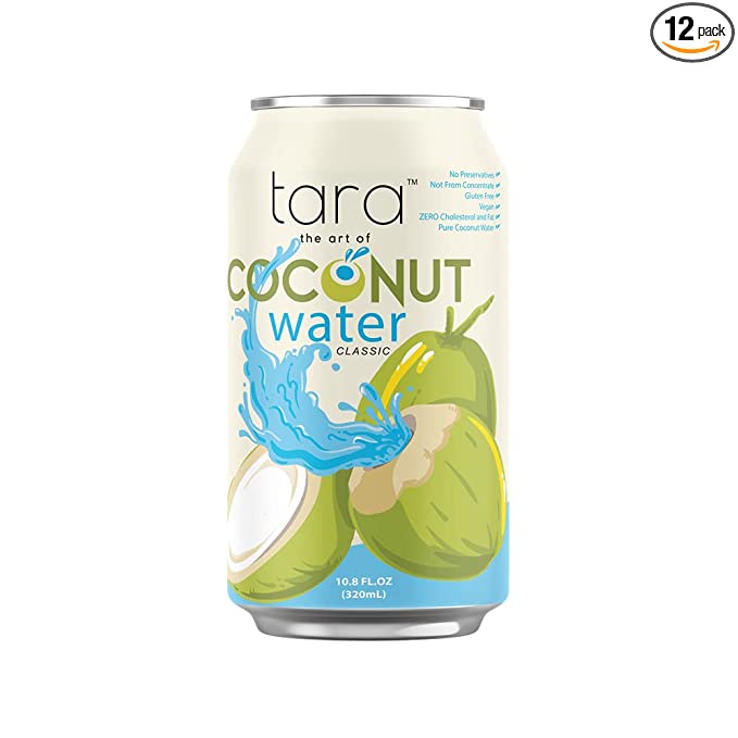 Tara Pure Coconut Water | Classic No Pulp | Hydrating Electrolytes | 10.8 fl.oz (12 Pack) - 195893527229