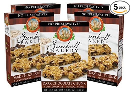 Sunbelt Bakery Dark Chocolate Chunk Chewy Granola Bars, 5 Boxes, No Preservatives (40 Bars) - dark