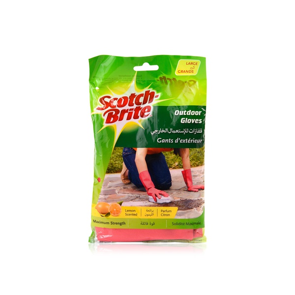 Scotch Brite maximum strength lemon-scented outdoor gloves large - Waitrose UAE & Partners - 21200510090