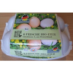 Naturgut 6 frische Bio-Eier, Güteklasse A, aus Deutschland - 24256469