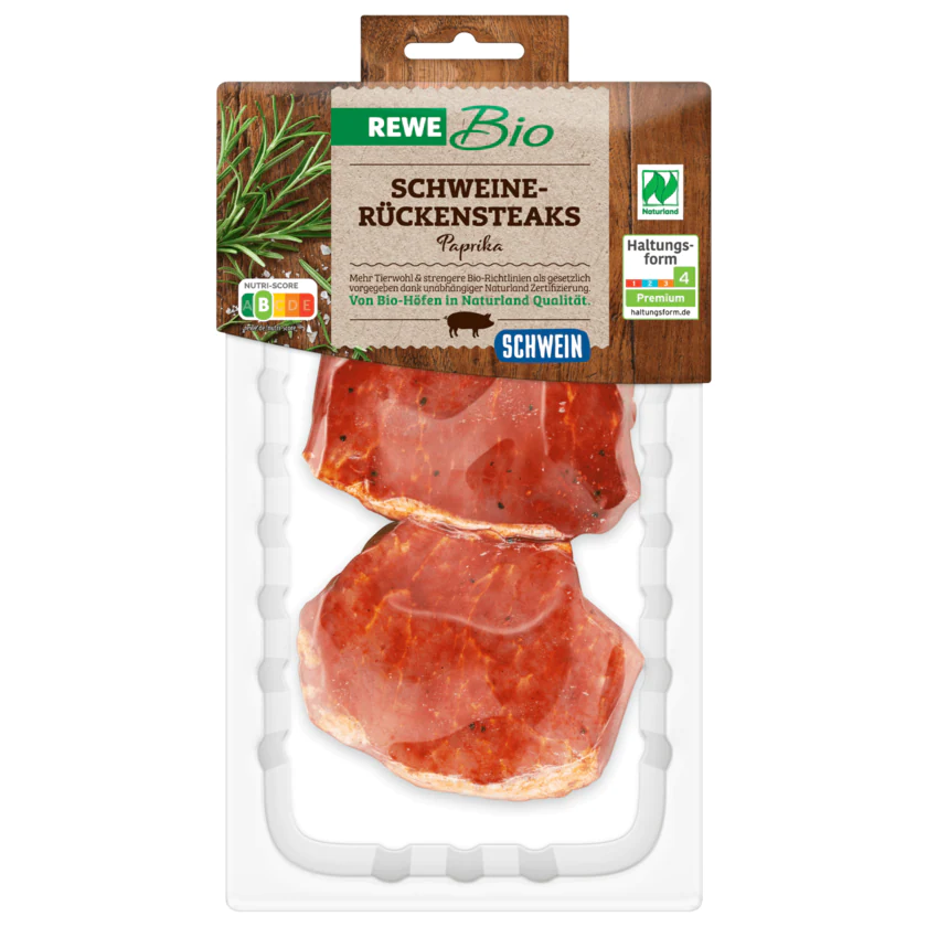 REWE Bio Schweine-Rückensteak Paprika 2 Stück - 2796630000005