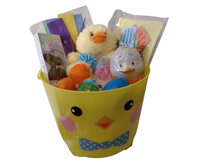  Unisex Chicken Easter Basket! Chocolates, Lollipop, Toys and DIY Art Kits! Basket for Ages 3 to 10!  - 300384201858
