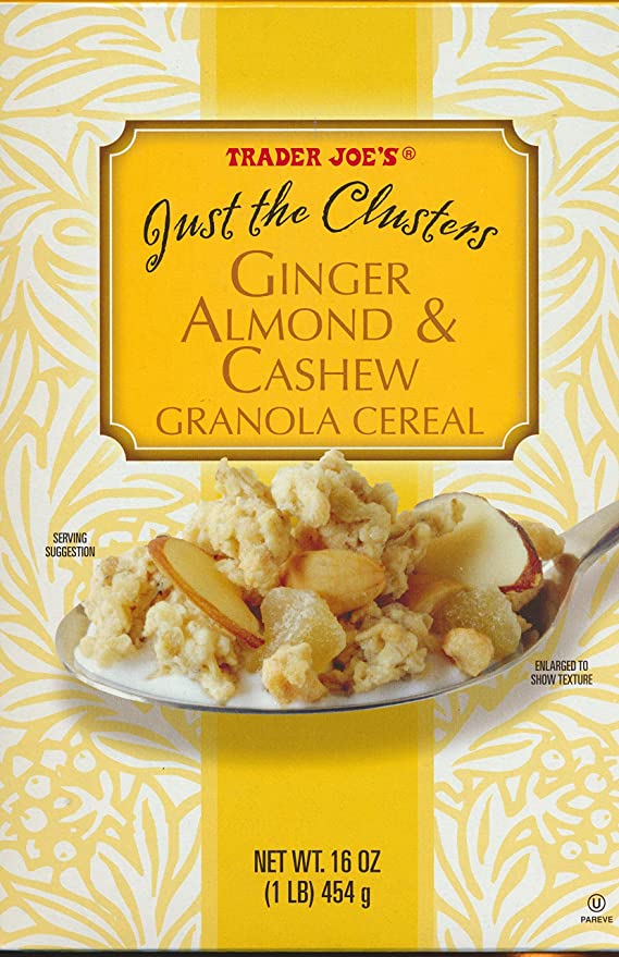 Trader Joe's Just the Clusters Ginger Almond & Cashew Granola Cereal (16 oz.) - PACK OF 2 - 300713233291