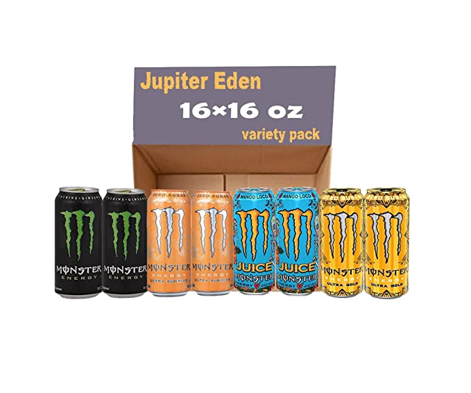 Jupiter Eden froesh energy can,ultra gold,ultra sunrise,juice mango loco cans 16 fl oz. (pk of 16) - 300713997513