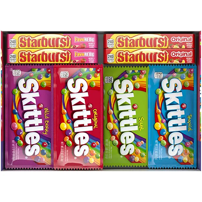  SKITTLES & STARBURST Candy Full Size Variety Mix 62.79-Ounce 30-Count Box  - 022000022790