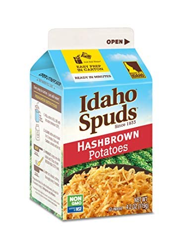 Idaho Spuds Premium Hashbrown Potatoes 4.2 oz, 8 Pack, Made from 100 Potatoes No Artificial Colors or Flavors NonGMO Certified Gluten Free Koshe, 33.6 Ounce - 302681873646