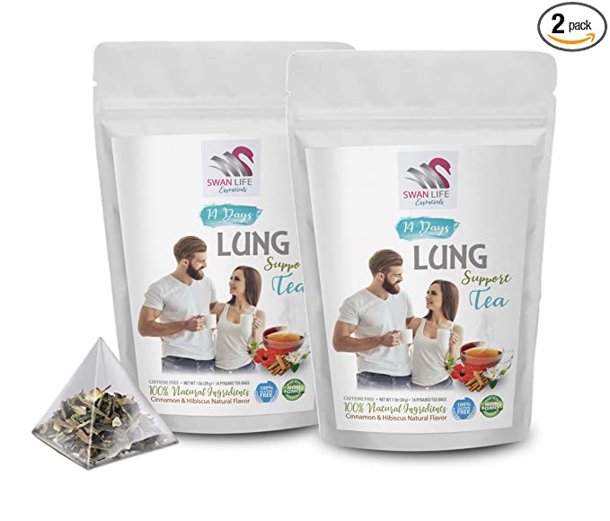 respiratory herbal tea - LUNG SUPPORT TEA 28 DAYS - by SWAN LIFE ESSENTIALS - tea immune support - 300873009682
