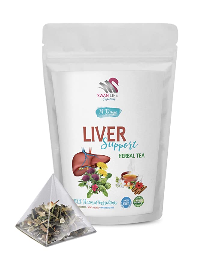 liver support drink - LIVER SUPPORT HERBAL TEA, 14 Days - milk thistle herbal tea, 1 Pack (14 bags) - 300873092882