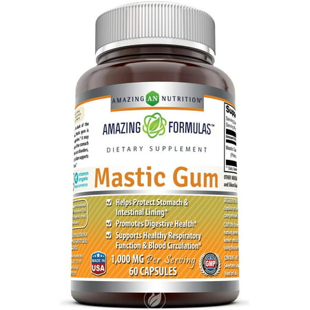Amazing Formulas Mastic Gum 1000 mg Per Serving 60 Capsules -(Non GMO,Gluten Free)- Supports Gastrointestinal Health, Digestive Function, Immune Function and Oral Health - 301153363869