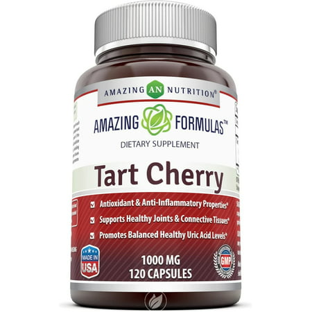 (3 Pack) Amazing Formulas Tart Cherry Extract 1000 Mg Capsules - (Non-GMO, Gluten Free) - Antioxidant Support - Promotes Joint Health & a Proper Uric Acid Level Balance (120 Count) - 301153364408