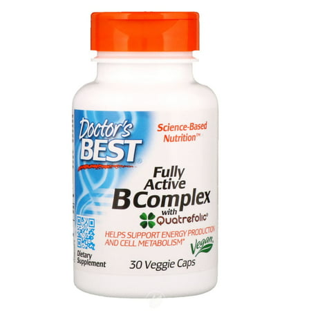 Doctor s Best Fully Active B Complex Non-GMO Gluten Free Vegan Soy Free Supports Energy Production 30 Veggie Caps Pack of 2 - 301153417722