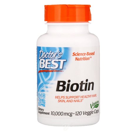 Doctor s Best Biotin 10 000 mcg Supports Hair Skin Nails Boost Energy Nervous System Non-GMO Vegan Gluten Free 120 VC Pack of 2 - 301153417791