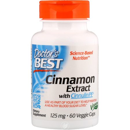 Doctor s Best Cinnamon Extract Cinnulin Pf Non-GMO Vegan Gluten Free Helps Maintain Blood Sugar Levels 125 Mg 60 Veggie Caps Pack of 2 - 301153417876