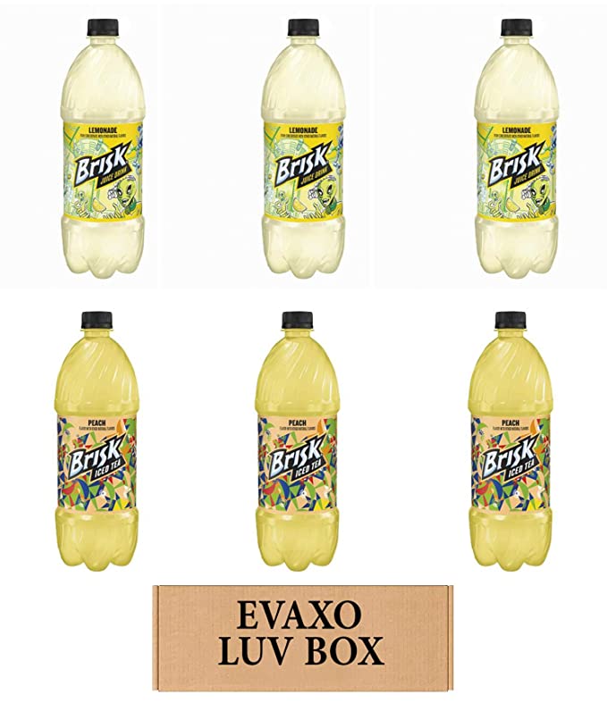 LUV BOX – VARIETY BRISK DRINKS 1 liter BOTTLES, PACK OF 6 , Pineapple Passionfruit, Lemonade,by evaxo - 301158417161