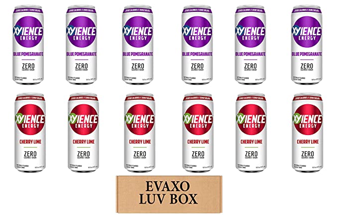 LUV BOX - Variety XYIENCE Energy Drink Sugar Free 16 Oz Cans,Pack of 12,Zero Calories,Vitamin Fortified,Natural Flavors,Cherry Lime,Blue Pomegranate by evaxo - 301158423353