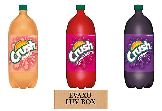  LUV BOX - Variety Crush Soft Drink 2 Litre Bottles,Pack of 3,Peach,Strawberry,Grape,by evaxo  - 301158425388