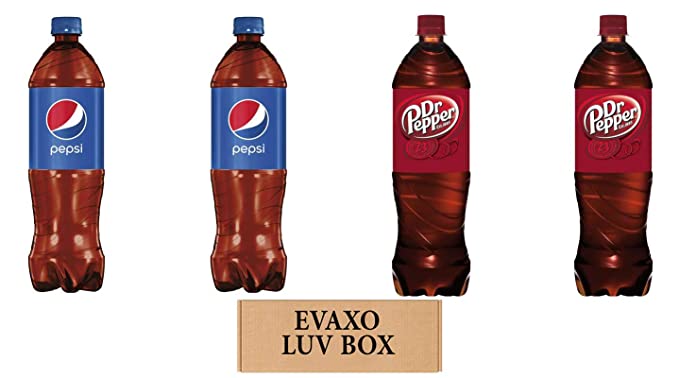  LUV BOX - Variety Soft Drinks 1.25 Litre Bottles,Pack of 4,Pepsi,Dr Pepper,  - 301158425616