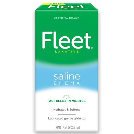 Fleet Laxative Saline Enema for Adult Constipation 4.5 fl. Oz. 2 Bottles - 301320201420