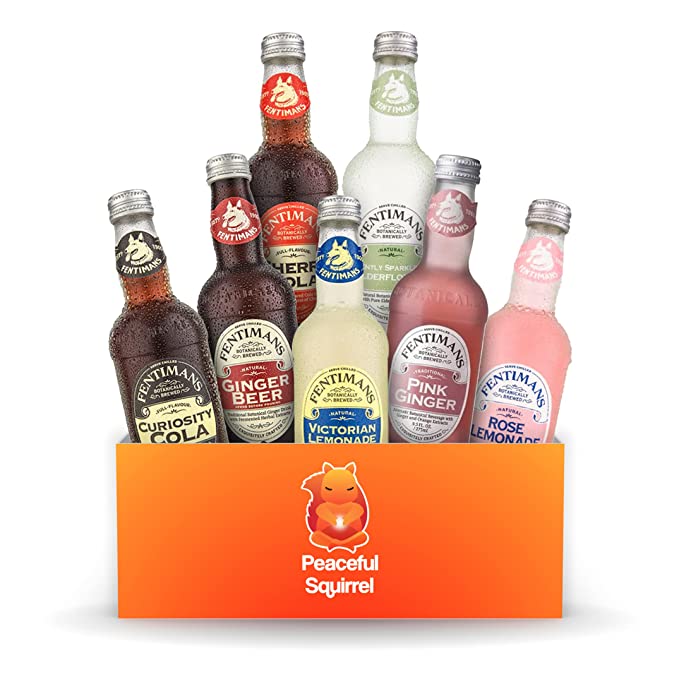 Peaceful Squirrel Variety, Fentiman’s Variety Botanically Brewed Beverages, Variety Cocktail Mixers, 7 Bottles, Variety of 7 Flavors, Soft Drinks, Tonics, Craft Soda, Premium Quality Drinks, 9.3 Fl Oz Each - 301651031260