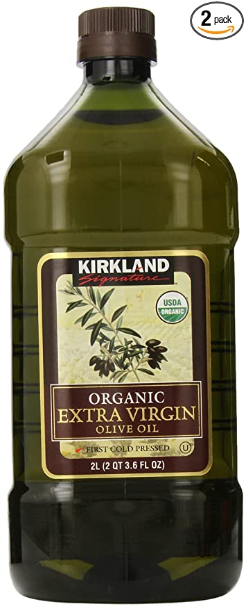  Kirkland Signature Organic Extra Virgin Olive Oil 2L (2QT 3.6 fl. oz), Set of 2  - 304061233927