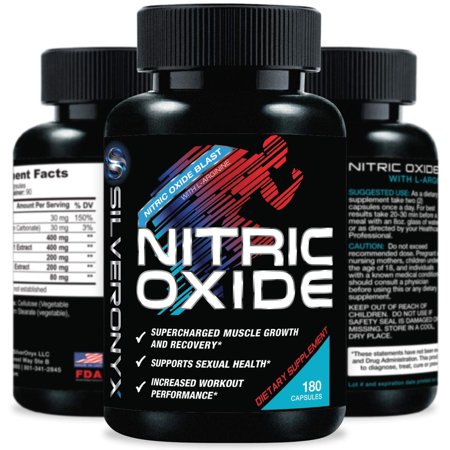 Extra Strength Nitric Oxide Supplement L Arginine 1300mg - Citrulline Malate, AAKG, Beta Alanine - Premium Muscle Building No Booster for Strength, Vascularity & Energy to Train Harder - 180 Capsules - 304826292022