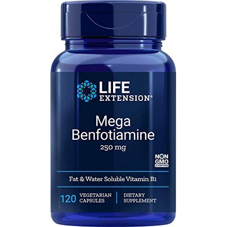 Life Extension Mega Benfotiamine 250 mg, 120 Vegetarian Capsules, Package may vary - 305251210599