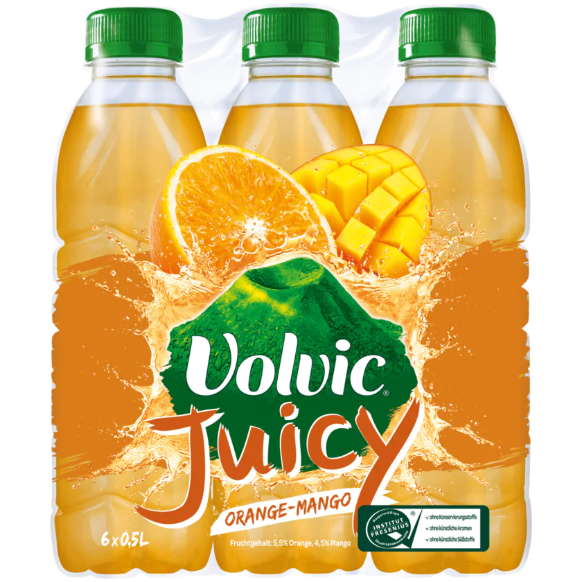 Volvic Juicy Orange-Mango 0,5l 6er Pack - 3057640449178