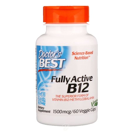 Doctor s Best Fully Active B12 1500 mcg Non-GMO Vegan Gluten Free Supports Healthy Memory Mood and Circulation 60 Veggie Caps - 306032350442