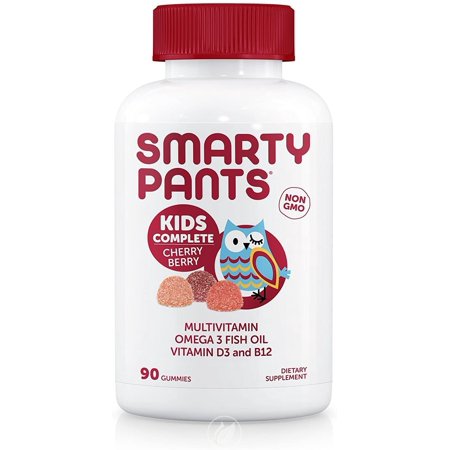 SmartyPants Kids Formula Cherry Berry Daily Gummy Vitamins: Gluten Free Multivitamin Omega 3 Fish Oil (Dha/Epa) Methyl B12 Vitamin D3 Vitamin B6 90Count (22 Day Supply) - Packaging May Vary - 306032424808