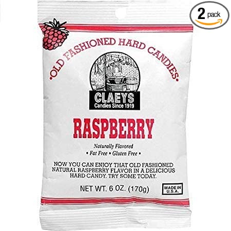 Claey's Raspberry Old Fashioned Hard Candies 6 oz. (Pack of 2) - 691344756786