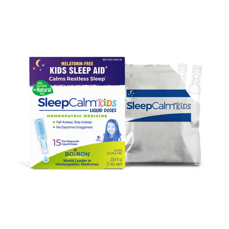 Boiron SleepCalm Kids Liquid Dose Melatonin-Free Homeopathic Medicine for Sleep Relief Calms Restless Sleep 15 Liquid Doses - 306969309094