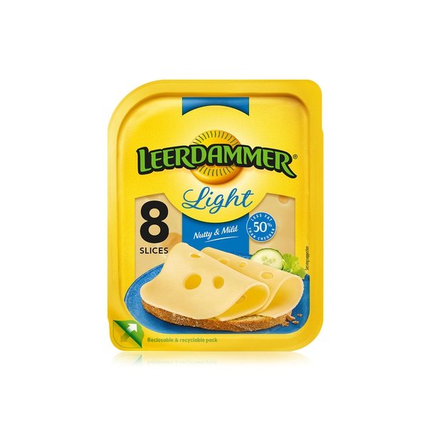 Leerdammer Light Cheese Slices, 8 Slices, 160g - Waitrose UAE & Partners - 3073781011456