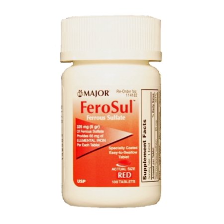 Major FeroSul Tablets 325 mg Red 100 Count - 309047590605