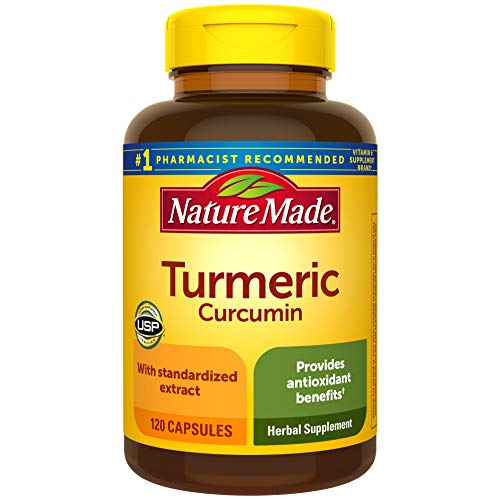 Nature Made Turmeric Curcumin 500 mg Capsules, 120 Count for Antioxidant Support - 316040300636