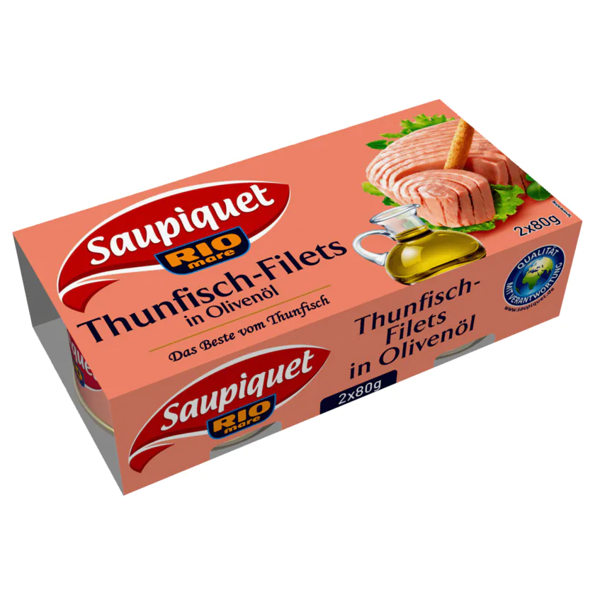 Saupiquet Thunfischfilets In Olivenöl 2 X 80G - 3165950308174