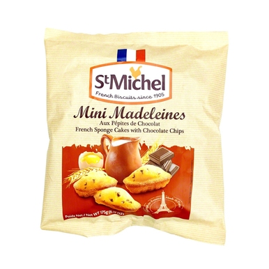 St Michel French Mini Madeleine With Chocolate Chips 175g (6.17oz) - 3178530407938