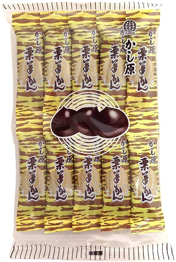  KASHIHARA Kuri Yokan 6.35 oz. (18g x 10 pieces) (Pack of 3) Total 19.2 oz. - Traditional Japanese Sweet Red Bean Jelly with minced Chestnut - Vegan - MADE IN JAPAN  - 324090336925
