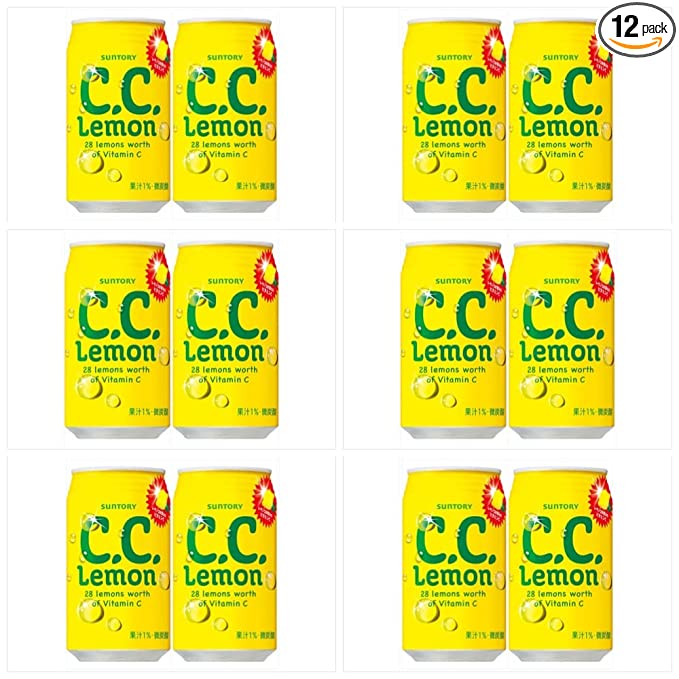 SUNTORY C.C. Lemon 11.83 fl.oz.(350 ml) Alluminum Can (Pack of 12) - MADE IN JAPAN - 324090337014