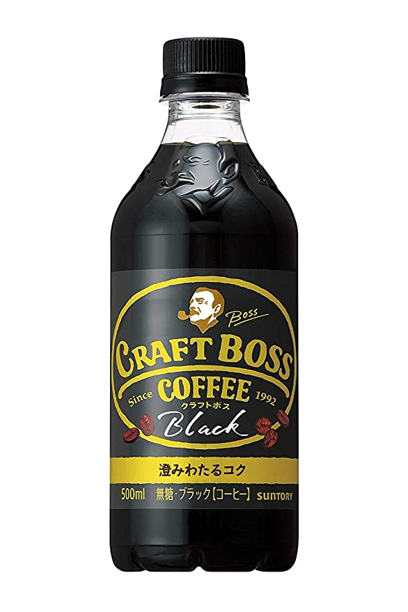  BOSS Coffee by Suntory, Craft Boss Black Unsweetened 500 ml (Pack of 6) - MADE IN JAPAN  - 324090337649