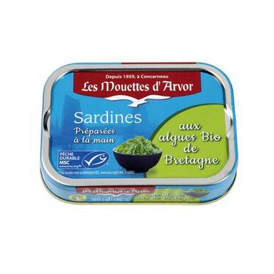 Les Mouettes d'Arvor Sardines MSC*with organic Brittany seaweed - 3365624027060
