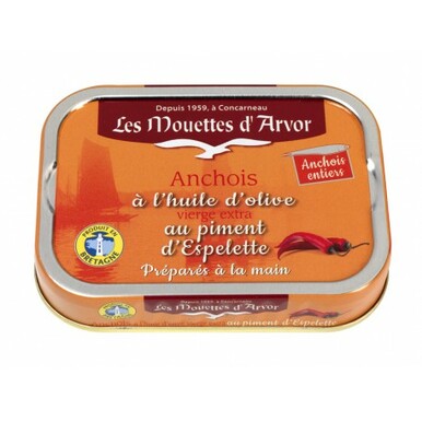 Les Mouettes d'Arvor Anchovies in extra virgin oil and Espelette pepper - 3365625025072