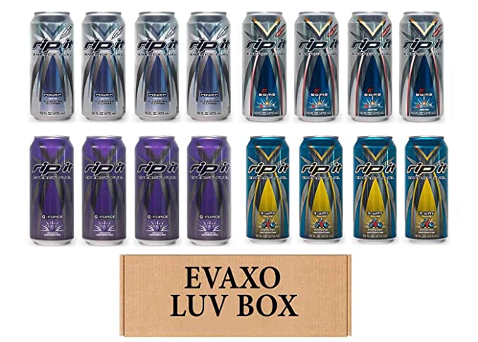  LUV BOX- Variety Rip It Energy Fuel Drinks 16 oz. pack of 16 , RIP IT Power Sugar Free , RIP IT F-Bomb Sugar Free , RIP IT G-Force , RIP IT 3-Way. by evaxo  - 343528901658