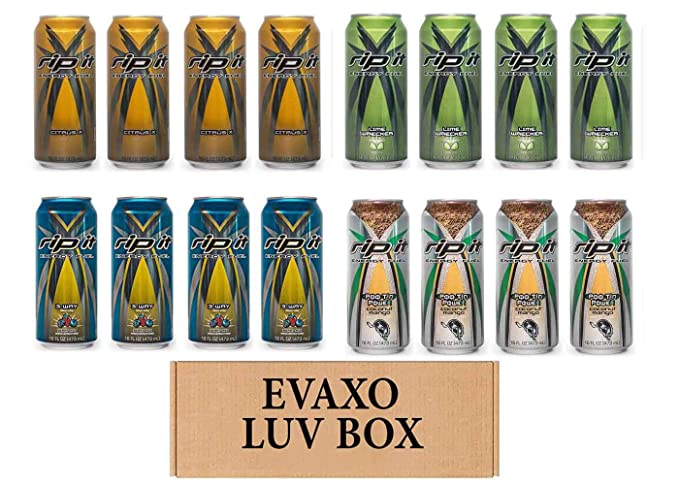  LUV BOX- Variety Rip It Energy Fuel Drinks 16 oz. RIP IT Citrus X , RIP IT Lime Wrecker , RIP IT 3-Way , RIP IT Poo Tin Power. by evaxo  - 343528902921