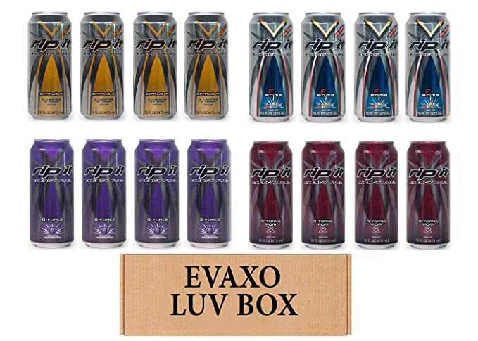  LUV BOX- Variety Rip It Energy Fuel Drinks 16 oz. RIP IT Citrus X Sugar Free , RIP IT F-Bomb Sugar Free , RIP IT G-Force , RIP IT A'tomic Pom. by evaxo  - 343528903355