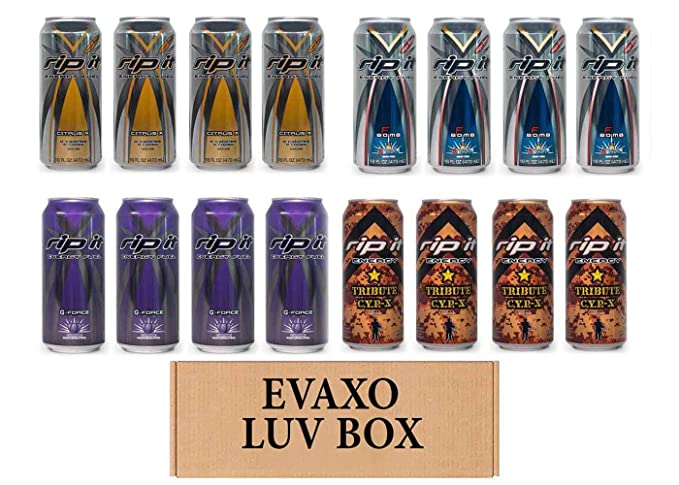  LUV BOX- Variety Rip It Energy Fuel Drinks 16 oz. RIP IT Citrus X , RIP IT F-Bomb , RIP IT G-Force , RIP IT C.Y.P.-X. by evaxo  - 343528903386