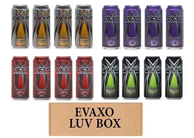  LUV BOX- Variety Rip It Energy Fuel Drinks 16 oz. RIP IT Citrus X , RIP IT G-Force , RIP IT Red Zone , RIP IT Sting-er MO.by evaxo  - 343528903478
