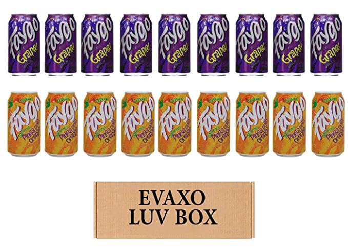 LUV BOX- variety faygo naturally flavored soda cans 12 oz. pack of 18 , faygo Grape , faygo pineapple-orange.by evaxo - 343528905557