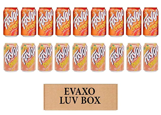 LUV BOX- variety Faygo naturally flavored soda cans 12 oz. pack of 18 , faygo ORANGE , faygo peach.by evaxo - 343528905571